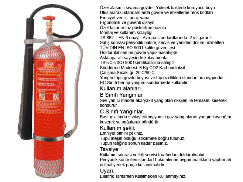 Erzurum 6 KG Yangın Söndürme Cihazı